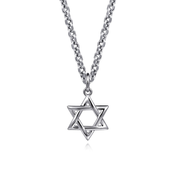 Contemporary 22 Inch 925 Sterling Silver Star Pendant Necklace - 2