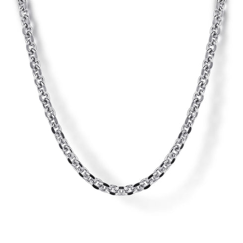 Classic 24 Inch Sterling Silver Men's Link Chain Necklace - 2