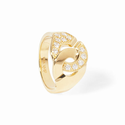 Menottes R12 Ring in 18K Yellow Gold with Diamonds - 1