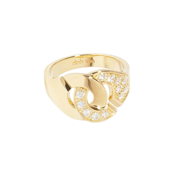 Menottes R12 Ring in 18K Yellow Gold with Diamonds - 1