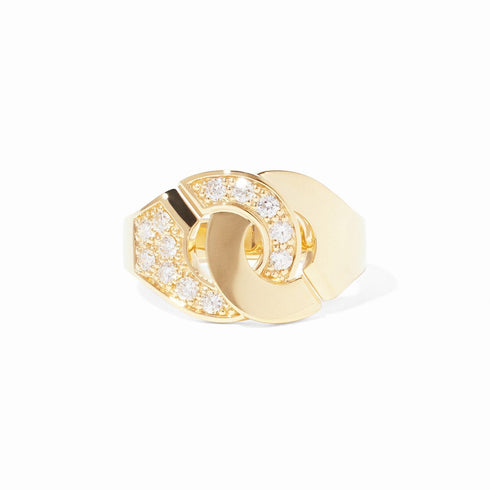 Menottes R12 Ring in 18K Yellow Gold with Diamonds - 2