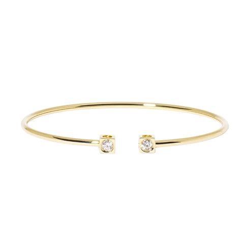 Le Cube Diamant Medium Bangle Bracelet in White Gold - 2