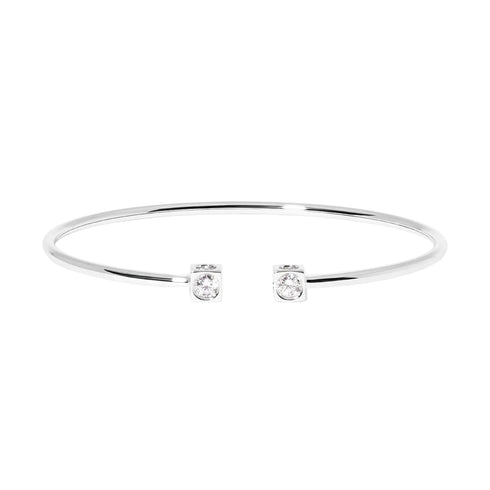 Le Cube Diamant Medium Bangle Bracelet in 18K White Gold - 2