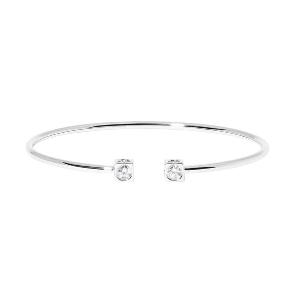 Le Cube Diamant Medium Bangle Bracelet in 18K White Gold - 2