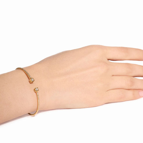 Le Cube Diamant Medium Bracelet in Yellow Gold and Diamonds - 3