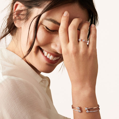 Le Cube Diamant 18K Pink Gold and Diamond Bracelet - 3