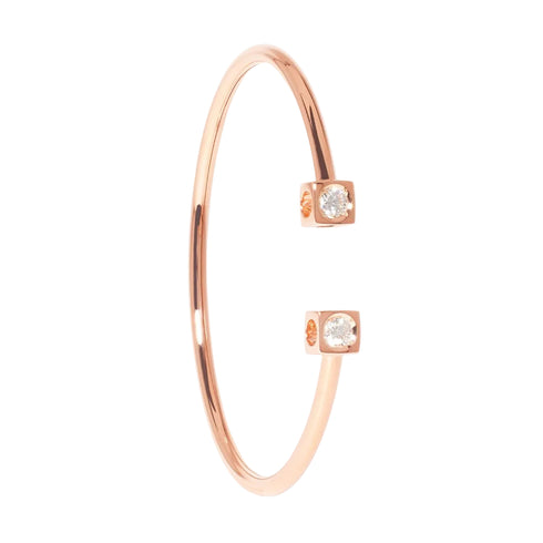 Le Cube Diamant 18K Pink Gold and Diamond Bracelet - 1