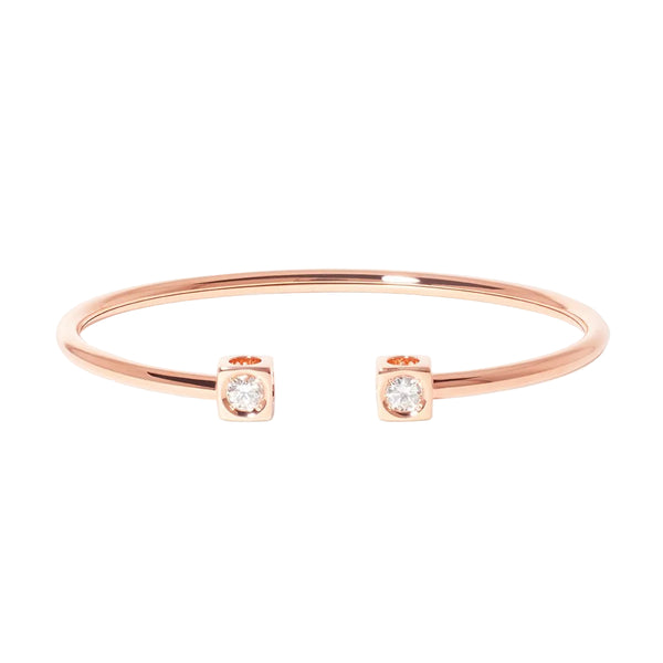 Le Cube Diamant 18K Pink Gold and Diamond Bracelet - 2