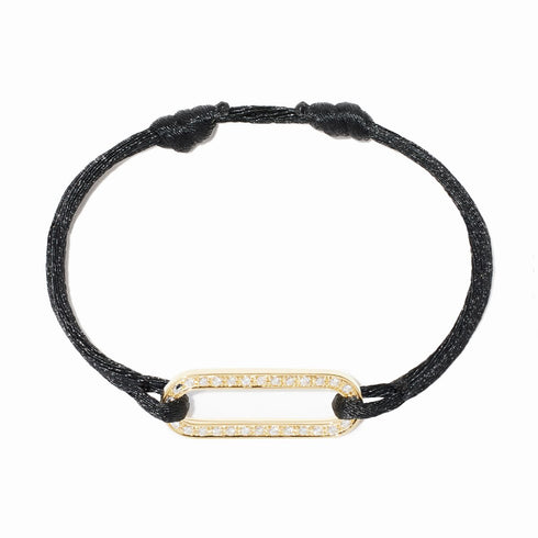 Maillon L Cord Bracelet in Yellow Gold with Diamonds - 1
