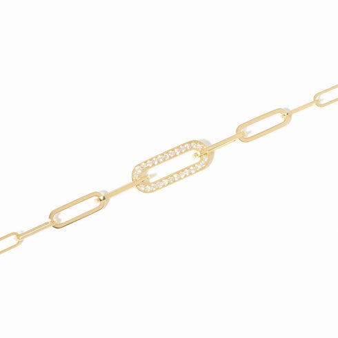 Maillon Small Bracelet in 18K Yellow Gold with Diamonds - 2