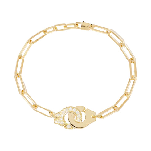 Menottes Dinh Van R12 Bracelet in Yellow Gold with Diamonds - 1