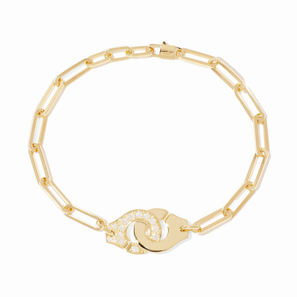 Menottes Dinh Van R12 Bracelet in Yellow Gold with Diamonds - 1
