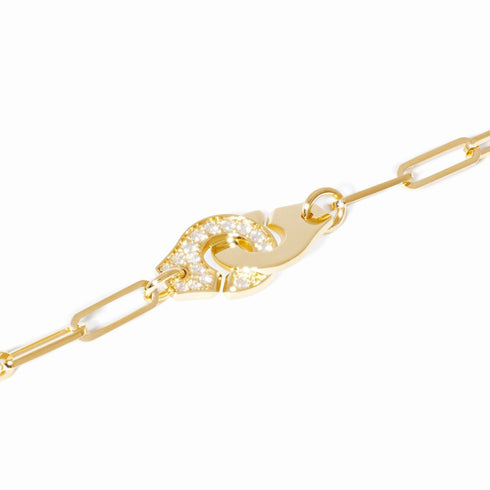 Menottes Dinh Van R12 Bracelet in Yellow Gold with Diamonds - 2