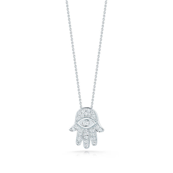 Tiny Treasures Diamond Hamsa Necklace - 1