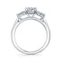 Round Diamond Three-Stone Style Engagement Ring with Pear Accents - 2
