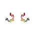 Amalfi Burst Rainbow Sideways Mini Hoops - 1