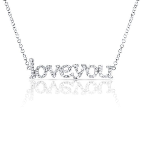 Diamond Love You Pendant Necklace - 1