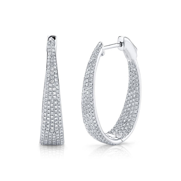 Kate 1.73ct Diamond Pave Oval Hoop Earring - 1