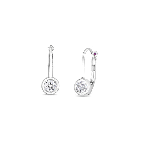 Tiny Treasures Diamond Bezel Euro Earrrings - 1