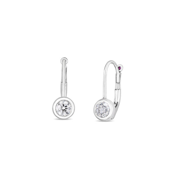 Tiny Treasures Diamond Bezel Euro Earrrings - 1