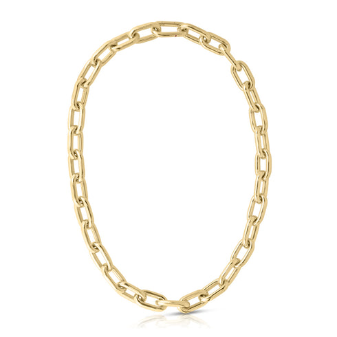 Designer Gold Chunky Paperclip Chain Necklace - 1