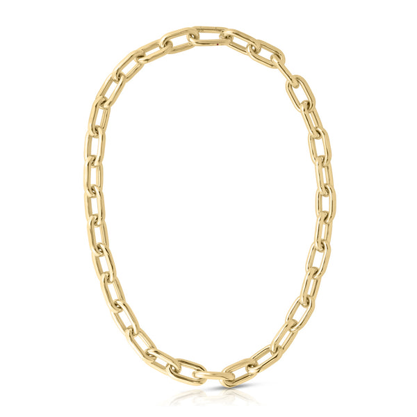 Designer Gold Chunky Paperclip Chain Necklace - 1