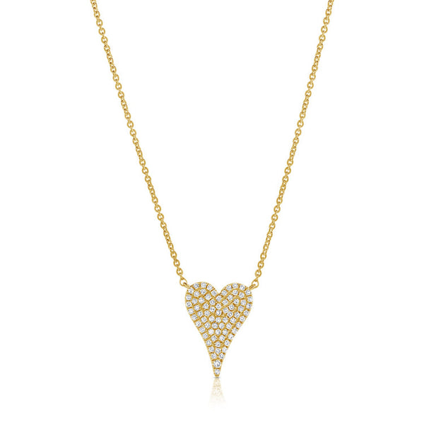 14k Gold & Diamond Heart Necklace-0.20ct. - 1