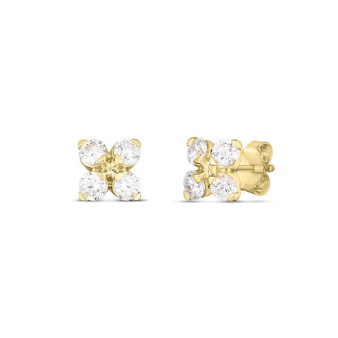 Love In Verona Diamond Flower Stud Earrings - 1