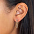 Diamond Paperclip Link Dangle Earrings - 2