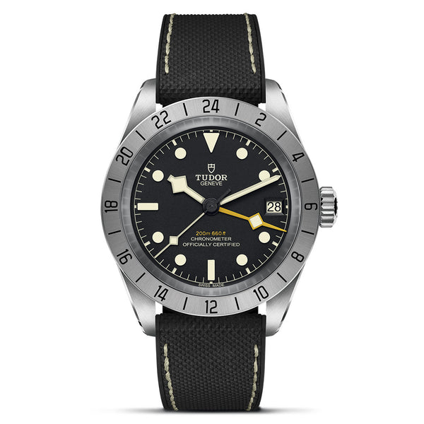 Black Bay Pro on Hybrid Rubber And Leather Watch - 2