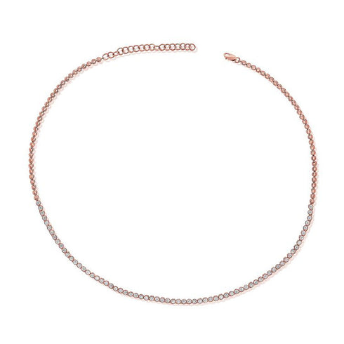 Diamond Bezel Tennis Necklace - 1