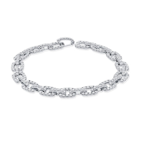 14K Gold Diamond Link Bracelet - 4.98ct - 1