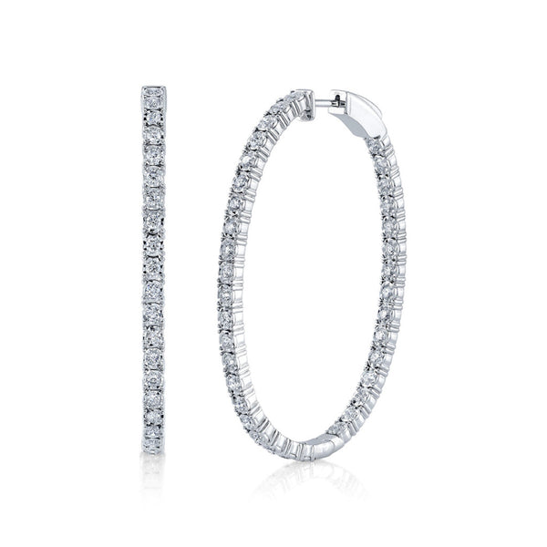 Stella 2.17ct Diamond Oval Hoop Earring - 1