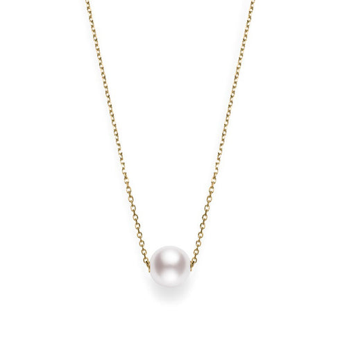 Akoya Cultured Single Pearl Pendant in 18K Yellow Gold - 1