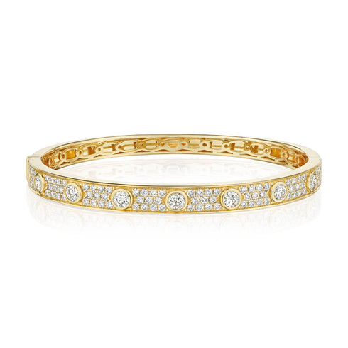 Pave Diamond Station Bangle - 1