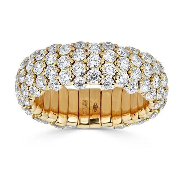 Diamond Domed Small Stretch Ring - 1