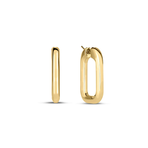 Roberto Coin Medium Square Hoop Earrings in 18K Yellow Gold - 1