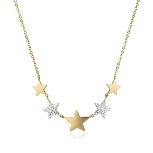 Alternating Five Star Infinity Necklace - 1