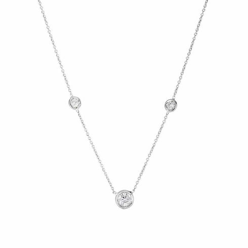 Diamond by the Inch Necklace in 18K White Gold - 1