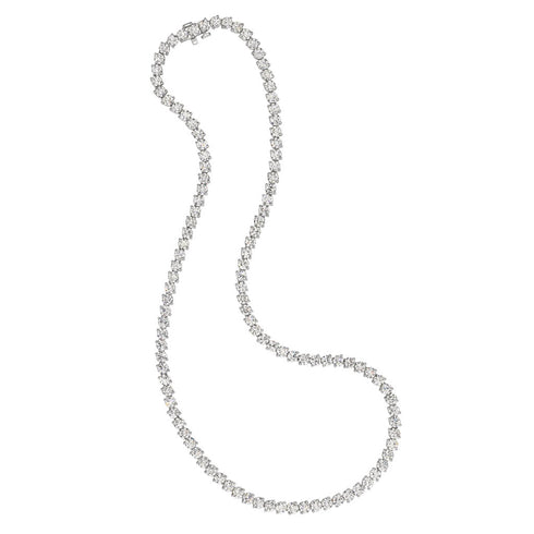 Round Cut 2 Prong 21ctw Diamond Tennis Necklace - 2