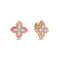 Venetian Princess Diamond & Rhodonite Flower Stud Earrings - 1