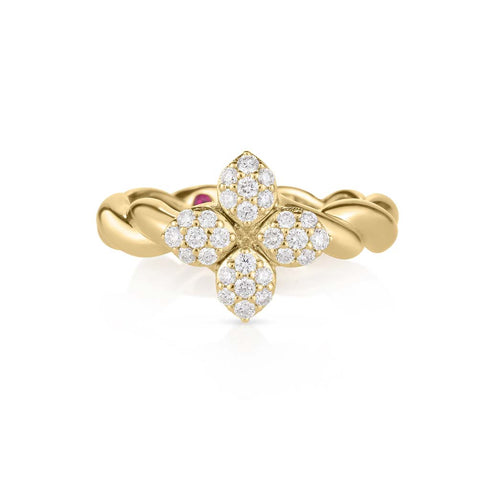 Love In Verona Ring in 18K Yellow Gold with Diamonds - 1