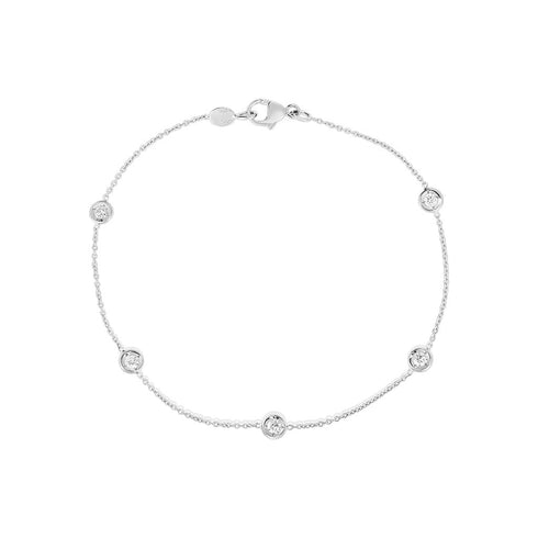 Diamonds by the Inch 18K White Gold 5 Station Bracelet - 1