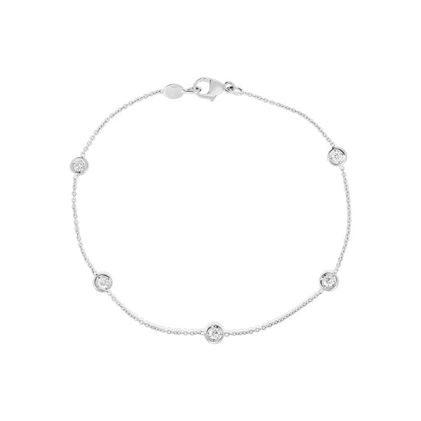 Diamonds by the Inch 18K White Gold 5 Station Bracelet - 1