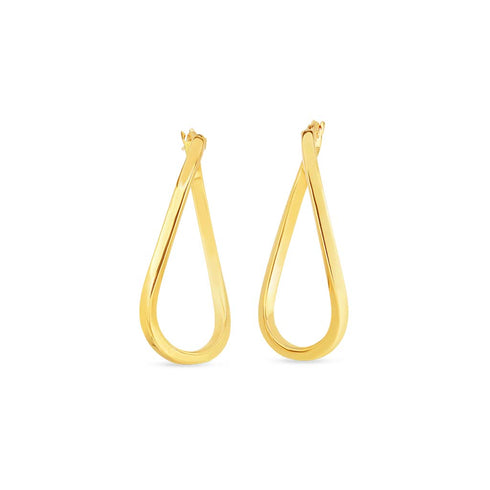 Roberto Coin Designer Gold Twist Hoop Earrings - 1