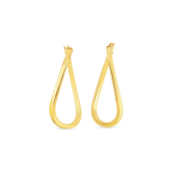 Roberto Coin Designer Gold Twist Hoop Earrings - 1