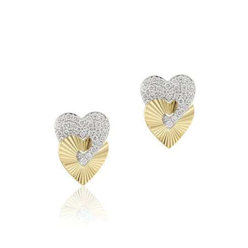 Small Aura Interlocking Heart Stud - 1