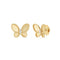 Jasmine Diamond and Satin Finish Butterfly Stud Earrings - 1