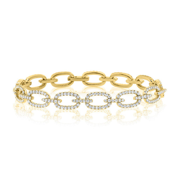 14K Gold & Diamond Link Bracelet- 3.52 ct. - 1