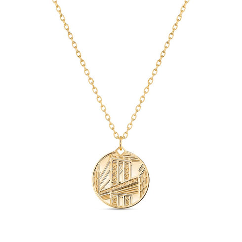 Brooklyn Bridge PM Medallion in Yellow Gold - 1